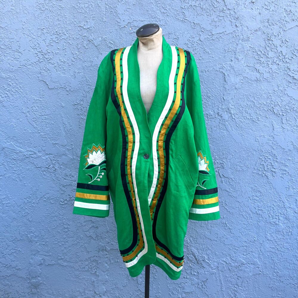 Linen Jacket Art to wear avant garde Indonesian blazer